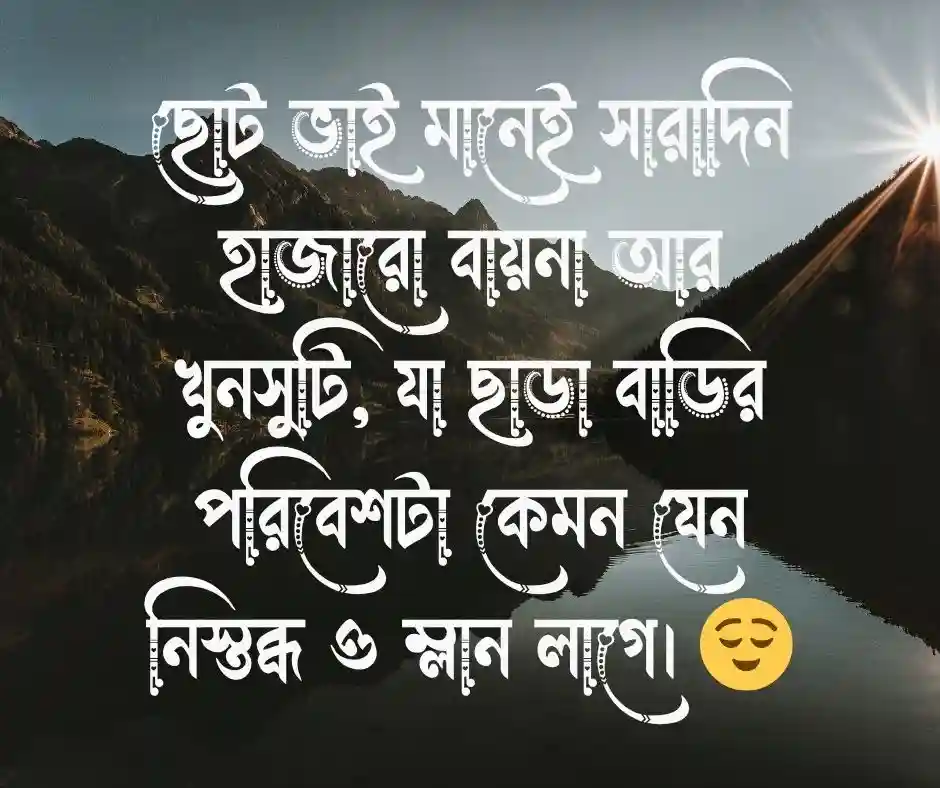 ছোট ভাই নিয়ে ক্যাপশন