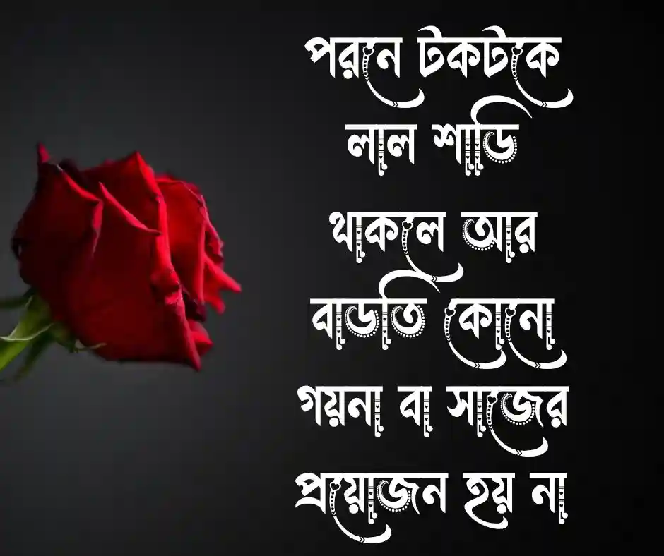 লাল শাড়ি নিয়ে ক্যাপশন