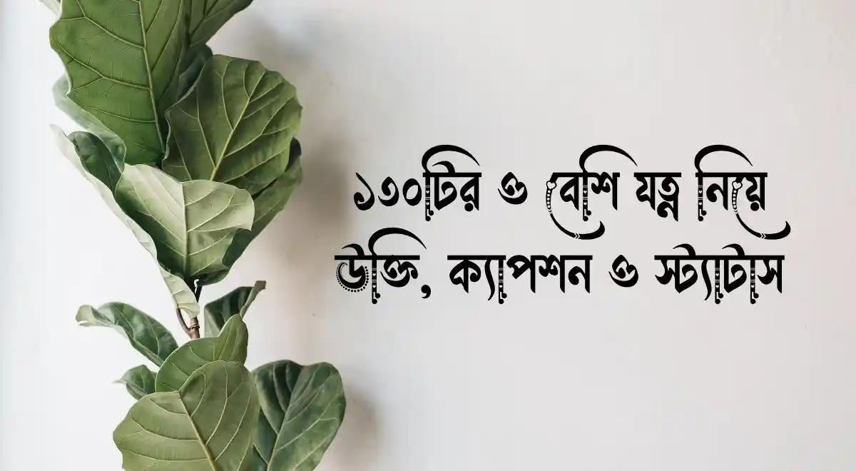 ১৩০টির ও বেশি যত্ন নিয়ে উক্তি, ক্যাপশন ও স্ট্যাটাস