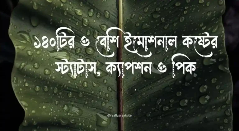 ১৪০টির ও বেশি ইমোশনাল কষ্টের স্ট্যাটাস, ক্যাপশন ও পিক