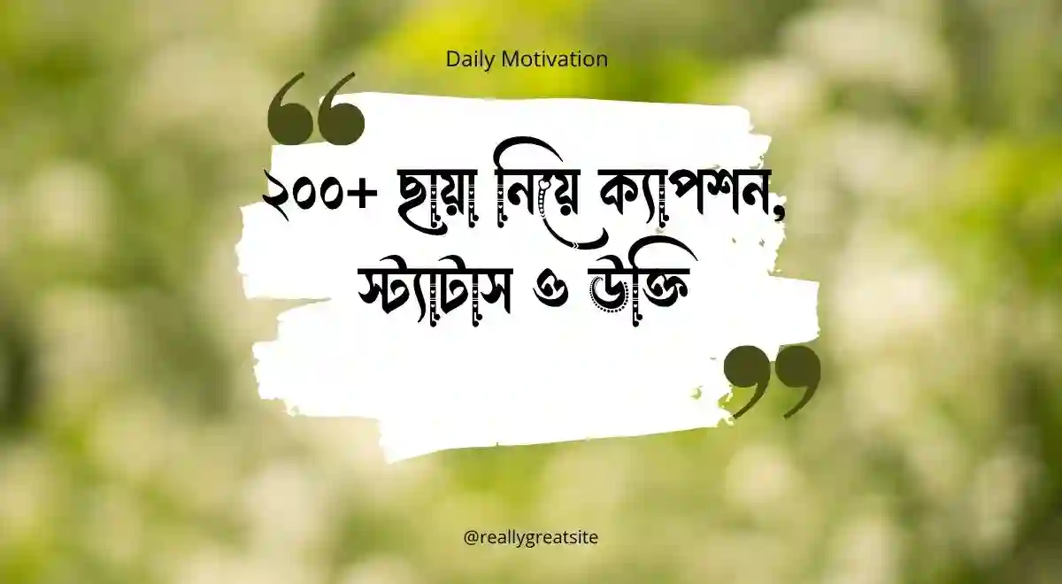 ২০০+ ছায়া নিয়ে ক্যাপশন, স্ট্যাটাস ও উক্তি