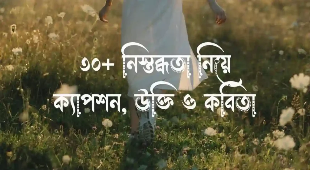 ৩০+ নিস্তব্ধতা নিয়ে ক্যাপশন, উক্তি ও কবিতা