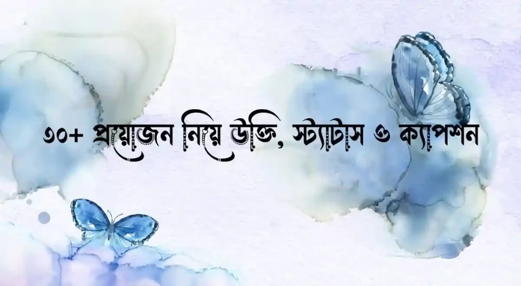 ৩০+ প্রয়োজন নিয়ে উক্তি, স্ট্যাটাস ও ক্যাপশন