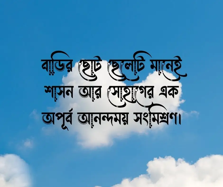 পরিবারের ছোট ছেলে নিয়ে ক্যাপশন