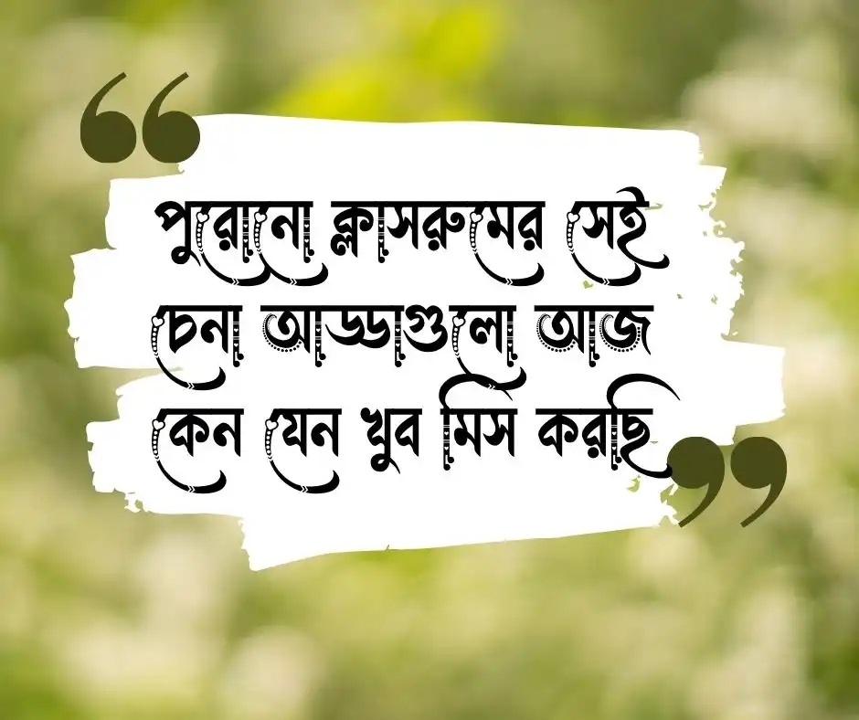 শিক্ষা জীবনের শেষ দিন নিয়ে স্ট্যাটাস