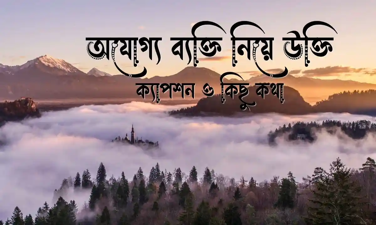 অযোগ্য ব্যক্তি নিয়ে উক্তি, ক্যাপশন ও কিছু কথা