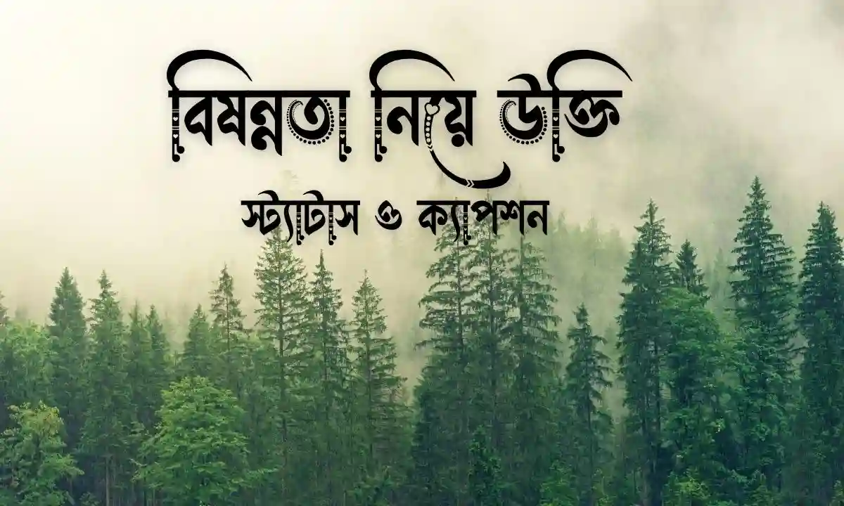 বিষন্নতা নিয়ে উক্তি, স্ট্যাটাস ও ক্যাপশন