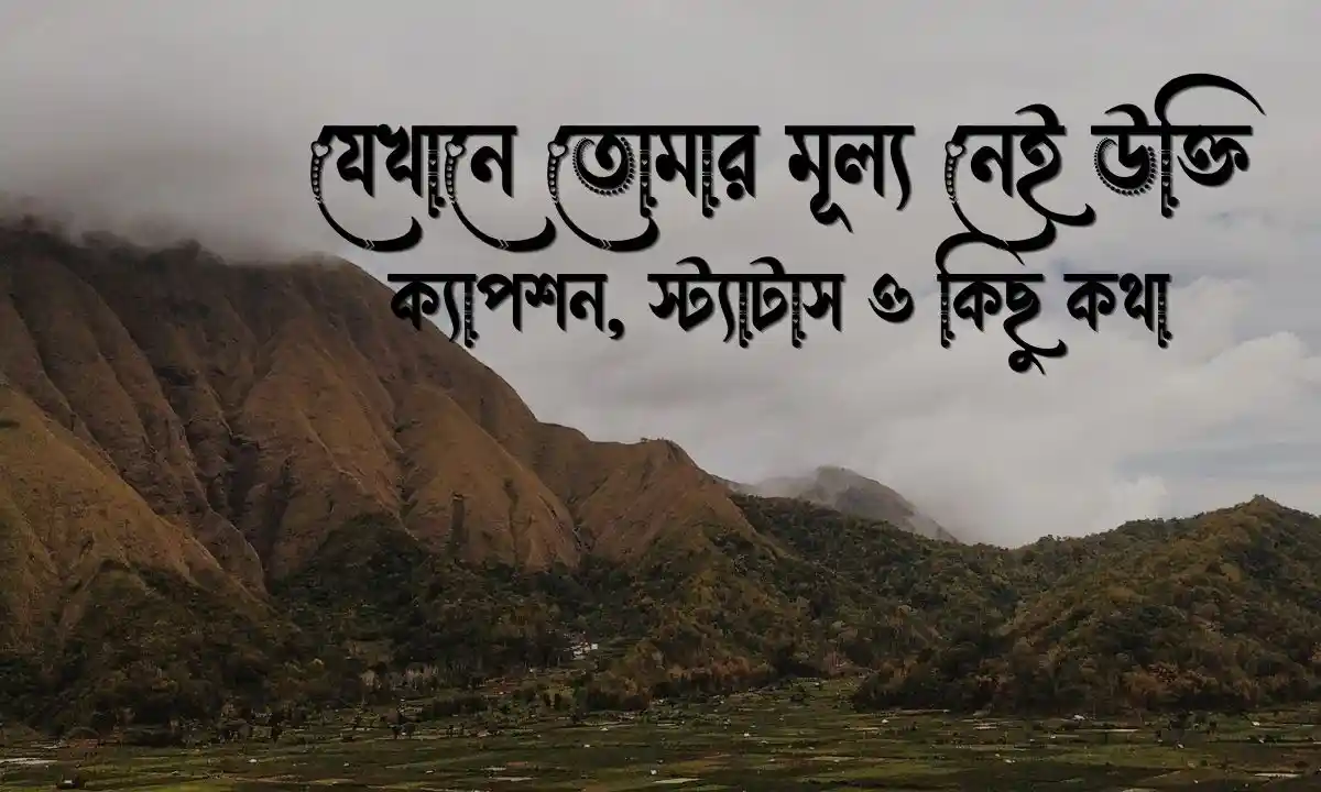যেখানে তোমার মূল্য নেই উক্তি, ক্যাপশন, স্ট্যাটাস ও কিছু কথা