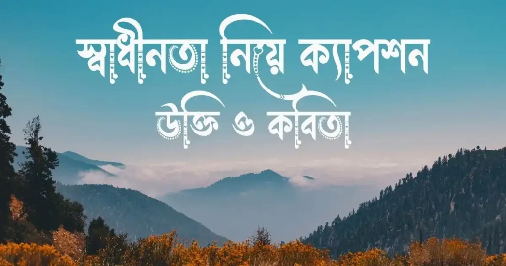 স্বাধীনতা নিয়ে ক্যাপশন, উক্তি ও কবিতা