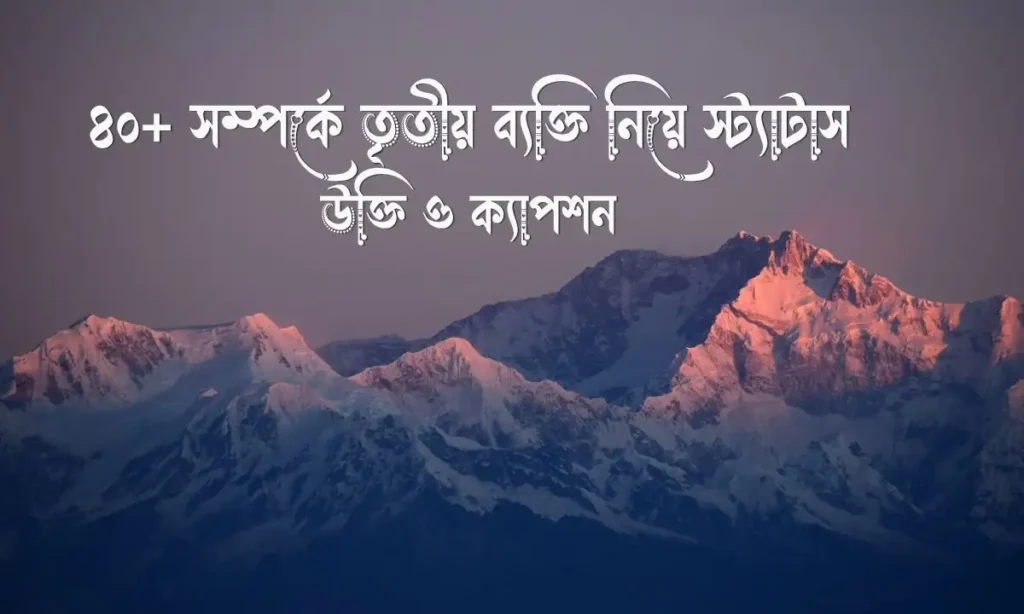 সম্পর্কে তৃতীয় ব্যক্তি নিয়ে স্ট্যাটাস, উক্তি ও ক্যাপশন