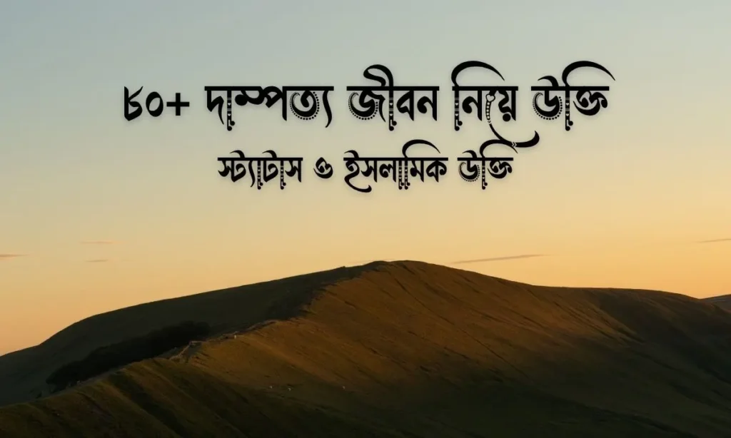 দাম্পত্য জীবন নিয়ে উক্তি, স্ট্যাটাস ও ইসলামিক উক্তি